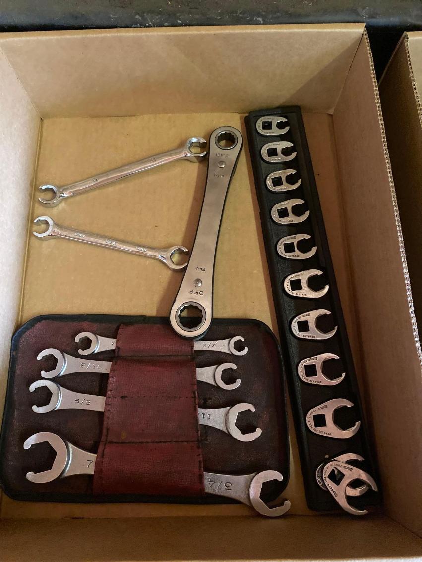 Image for 1 Box of Crows Feet Wrenches & Sockets (Snap-On & MAC)