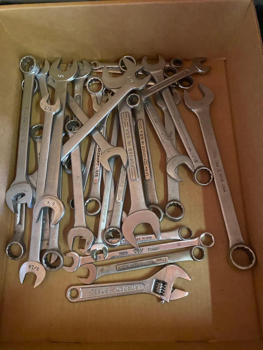 Image for Box of Misc. Wrenches (Craftsman, Etc.)