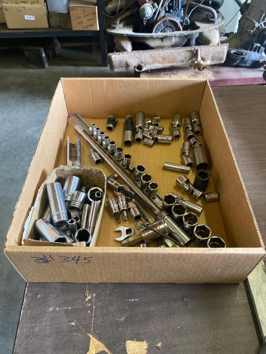 Image for Box of Snap On & Others Swivel Sockets, Regular Sockets, Allen Wrenches, Etc. 