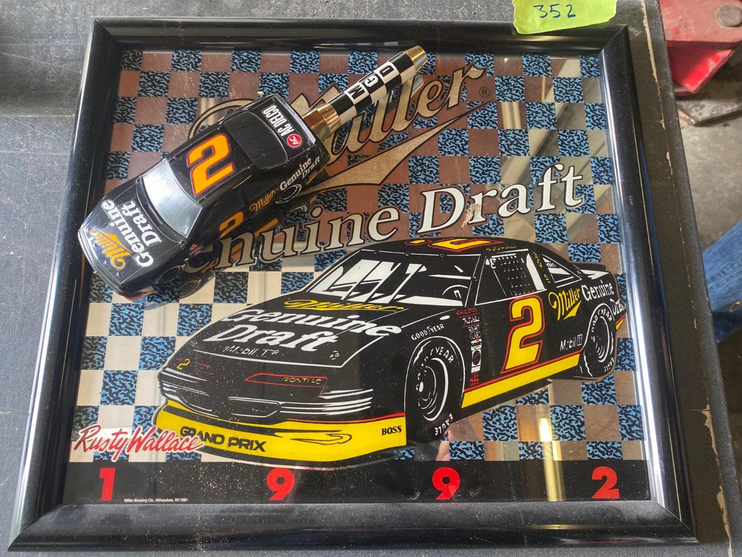 Image for Miller Genuine Draft Rusty Wallace 1992 Picture & Miller Genuine Draft Tap Handle 