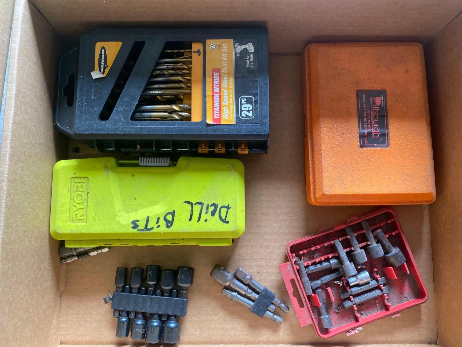 Image for Box of Misc. Drill Bits, Driver Kits, Etc. 
