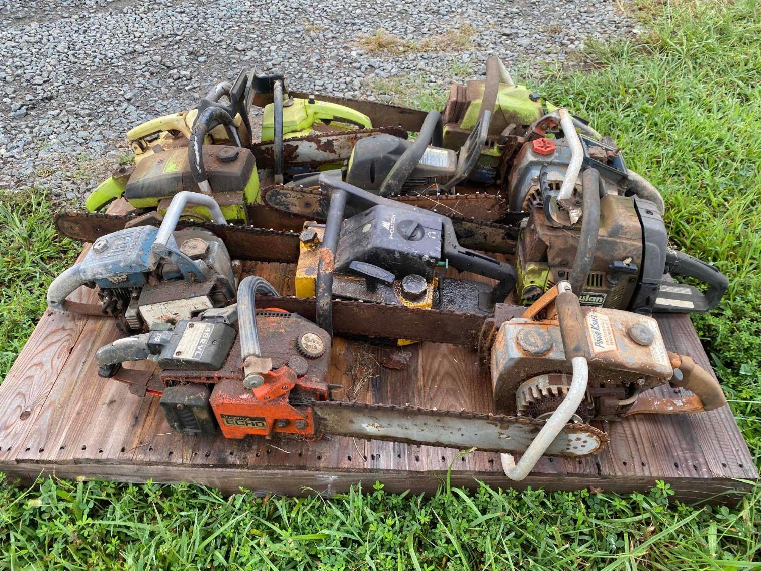 Image for Pallet of 11 Various Chain Saws, Per Seller Some May Need Small Amount of Work to Run 