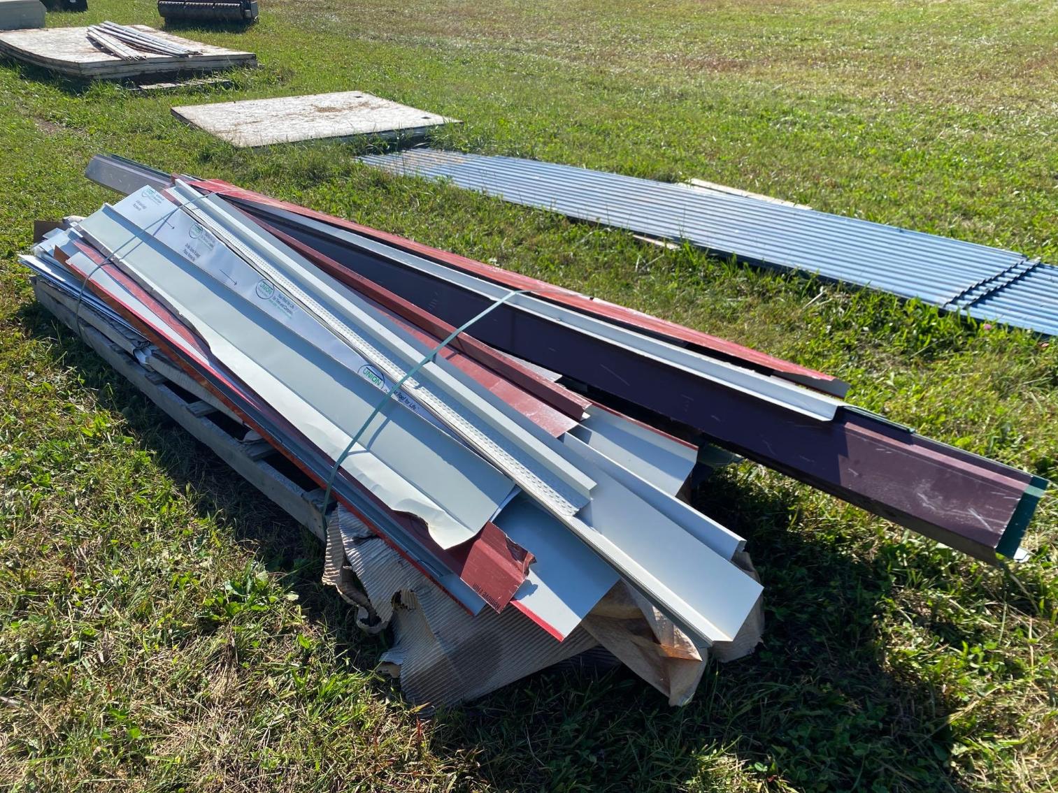 Image for Pallet of Various Metal- Ridge Cap, Flashing, and other metal roof pieces, some corners