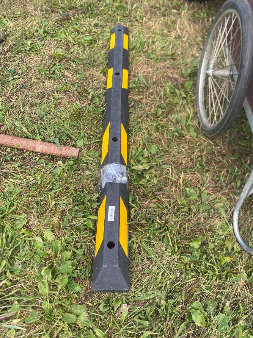 Image for Rubber Wheel Stop, 6 ft- Reflective Yellow Strips and Hardware