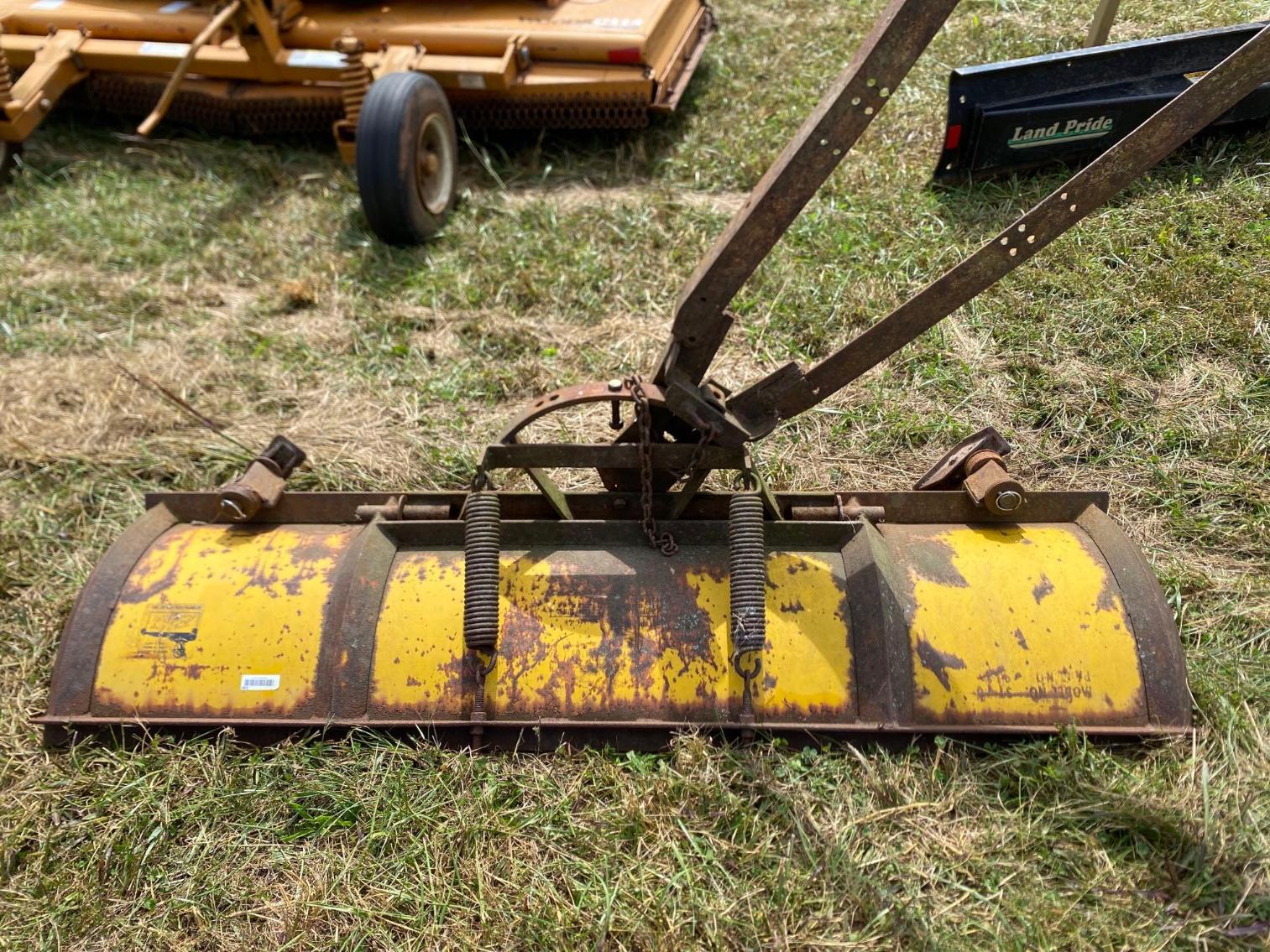 Image for Tractor Front Scraper Blade, no hydraulics w/ 8' Blade, like new skid shoes, per seller- manual move