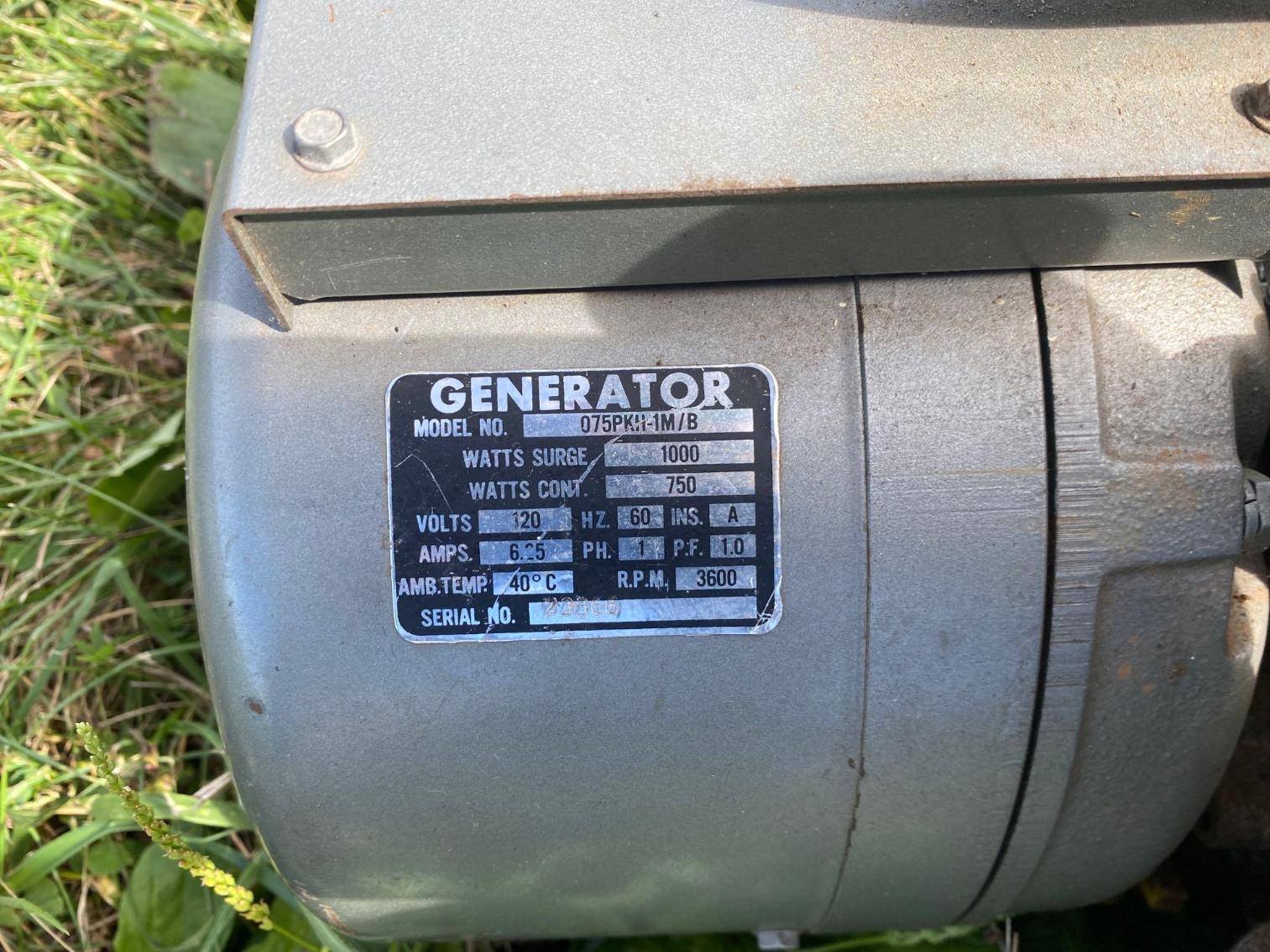 Image for 100 Watt Kawasaki Generator, per seller- needs carb cleaned