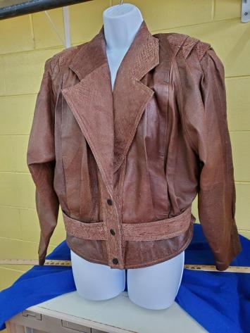 1980s Cropped, Real Leather Jacket Med G4000