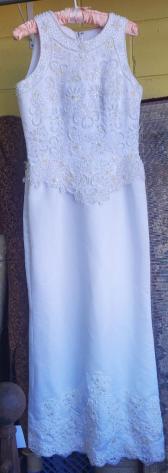 Beaded Sleeveless Wedding Gown, Small