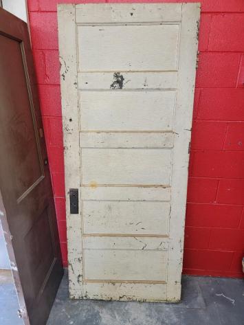 Vintage / Antique Wood Door 32 x 77 x 1-1/4 white 5 panel