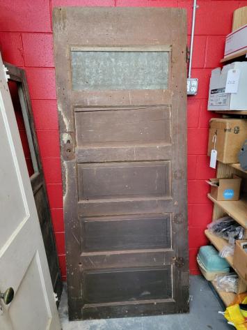 Vintage / Antique Wood Door 34 x 81.5 x 1.25 brown 5 panel
