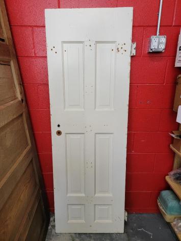Vintage / Antique Wood Door 24 x 71 x 1.25 white 6 panel