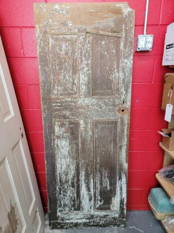 Vintage / Antique Wood Door 28 x 72.5 x 1 brown 4 panel