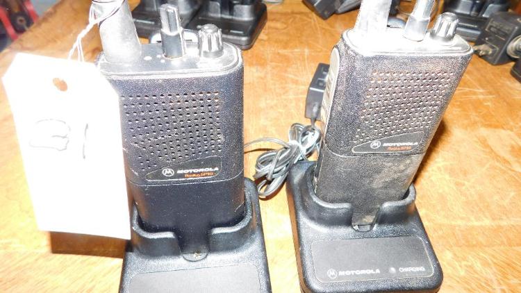 2 Motorola hand held radios w/chargers