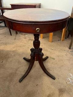 antique-round-accent-table-one-leg-needs-to-be-re-attached