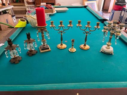 7-vintage-candlestick-holders-and-candles-lot