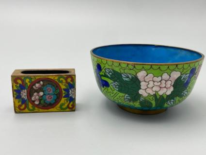 small-green-cloisonne-bowl-and-enameled-match-holder
