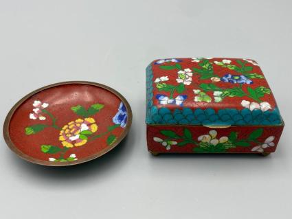 chinese-cloisonne-box-and-small-dish