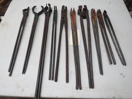 10-assorted-blacksmiths-tongs