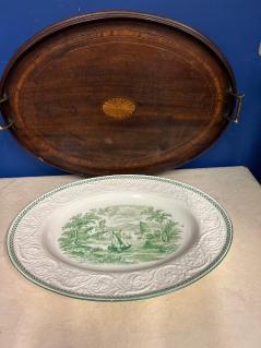 wedgwood-patrician-platter-and-a-mahogany-tea-tray