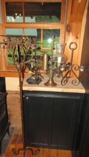 asst-pieces-of-wrought-iron-candle-holders-knickknacks