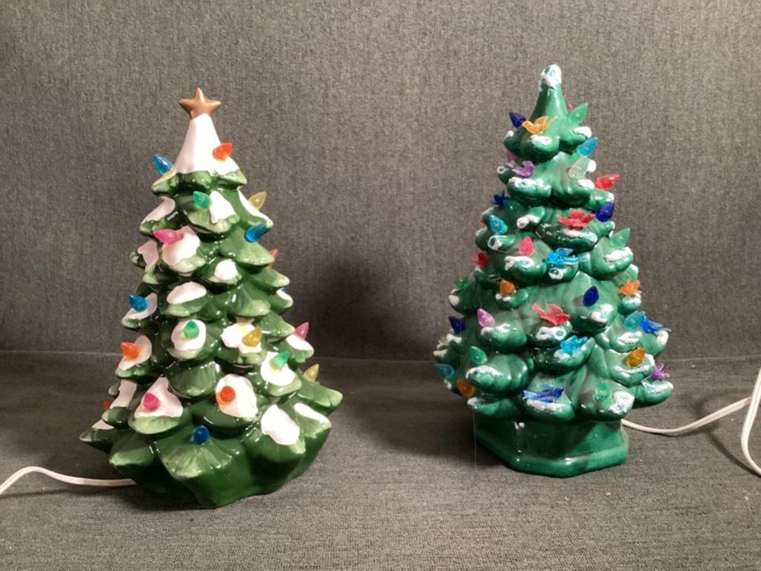 Image for Two Ceramic Christmas Trees
