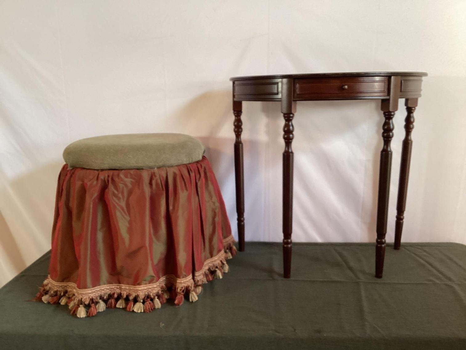 Image for Half round Table and Foot Stool