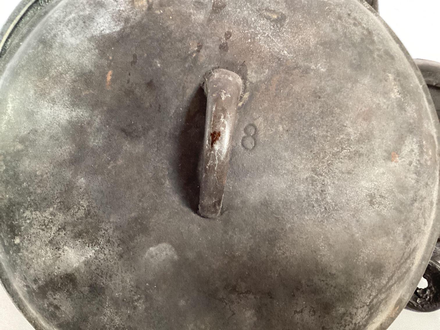 Image for Martin Stove and Range Co. Cast Iron Skillets and a Dutch Oven Lid 