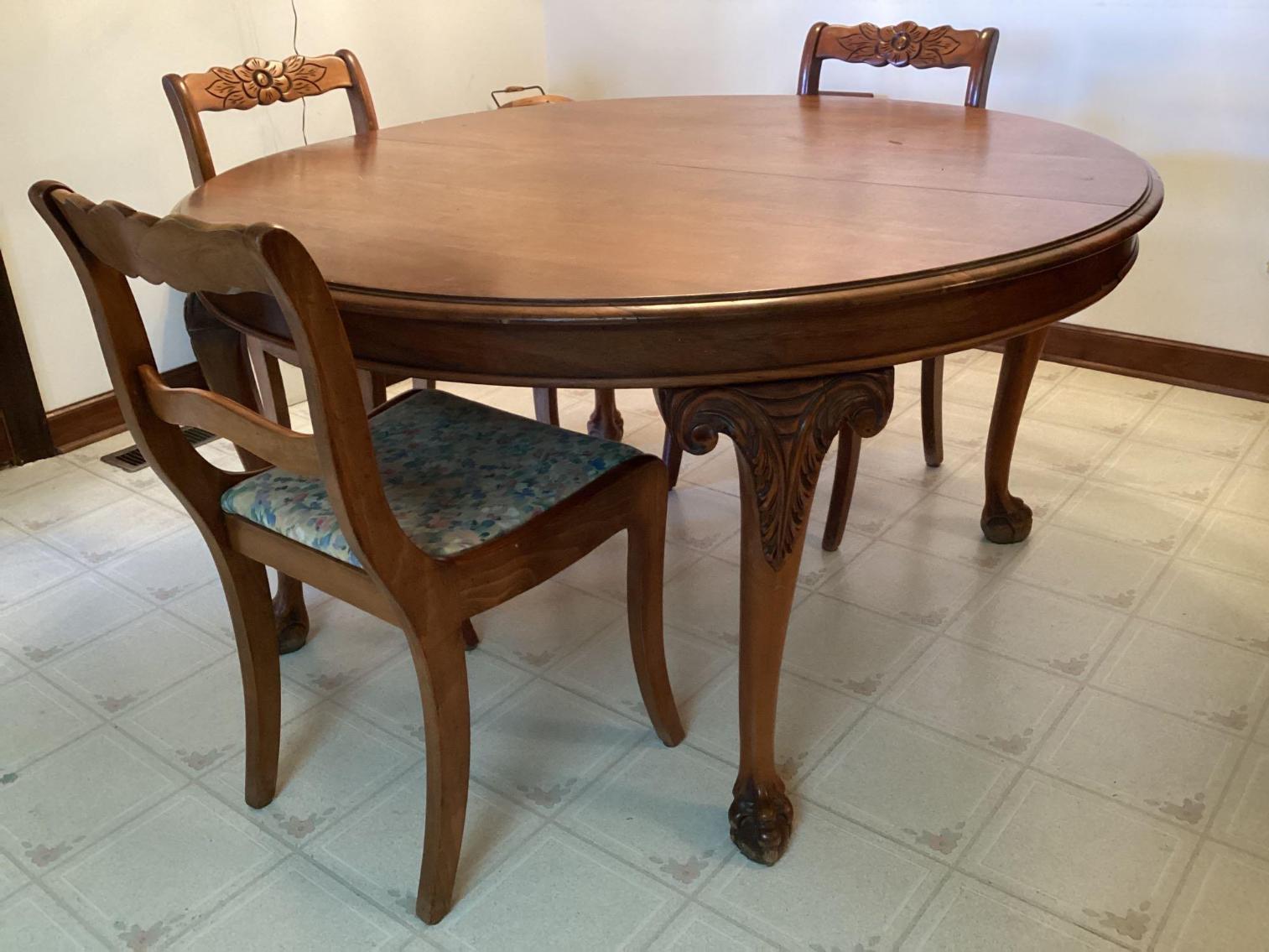 Image for Antique Mahogany Table with 4 Chairs