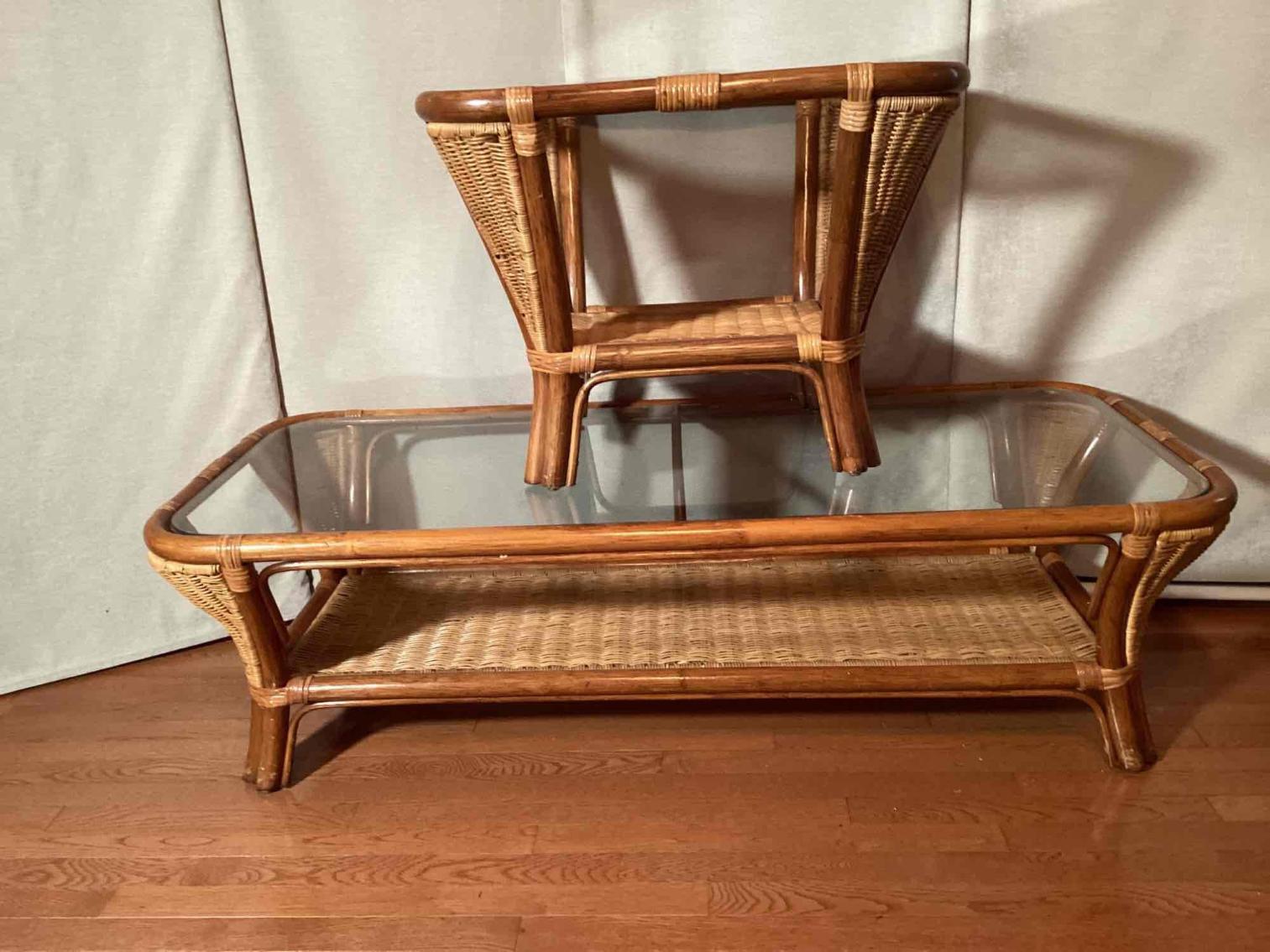 Image for Rattan Coffee and End Table