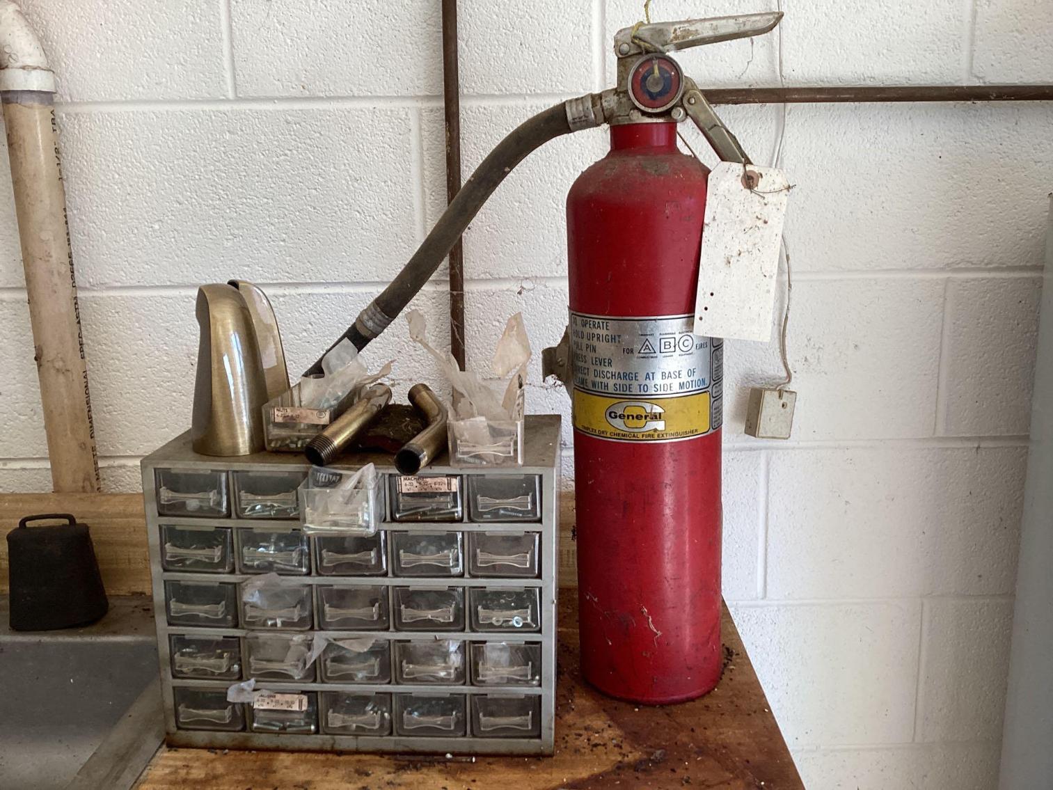 Image for Fasteners in Plastic Box and Fire Extinguisher