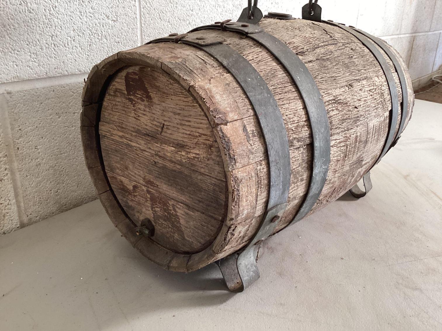 Image for Oak Barrel with Handle and Small Whisky Crock 