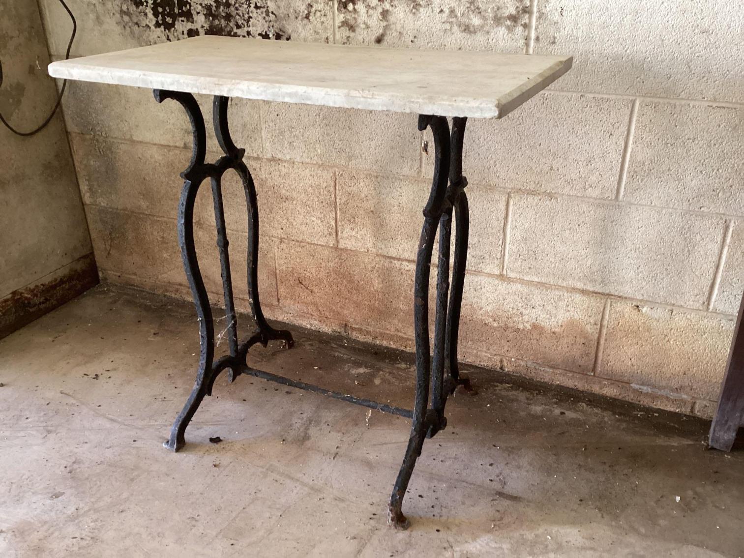 Image for Marble Top table on Cast Iron Base