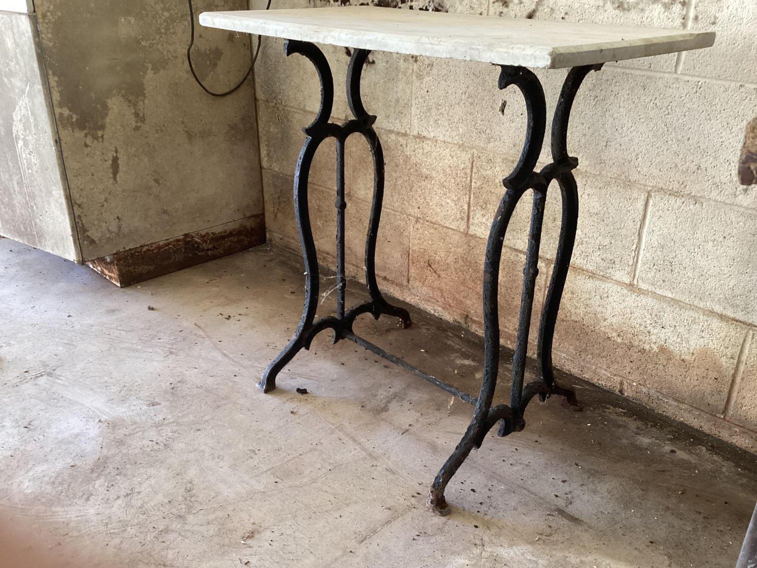Image for Marble Top table on Cast Iron Base