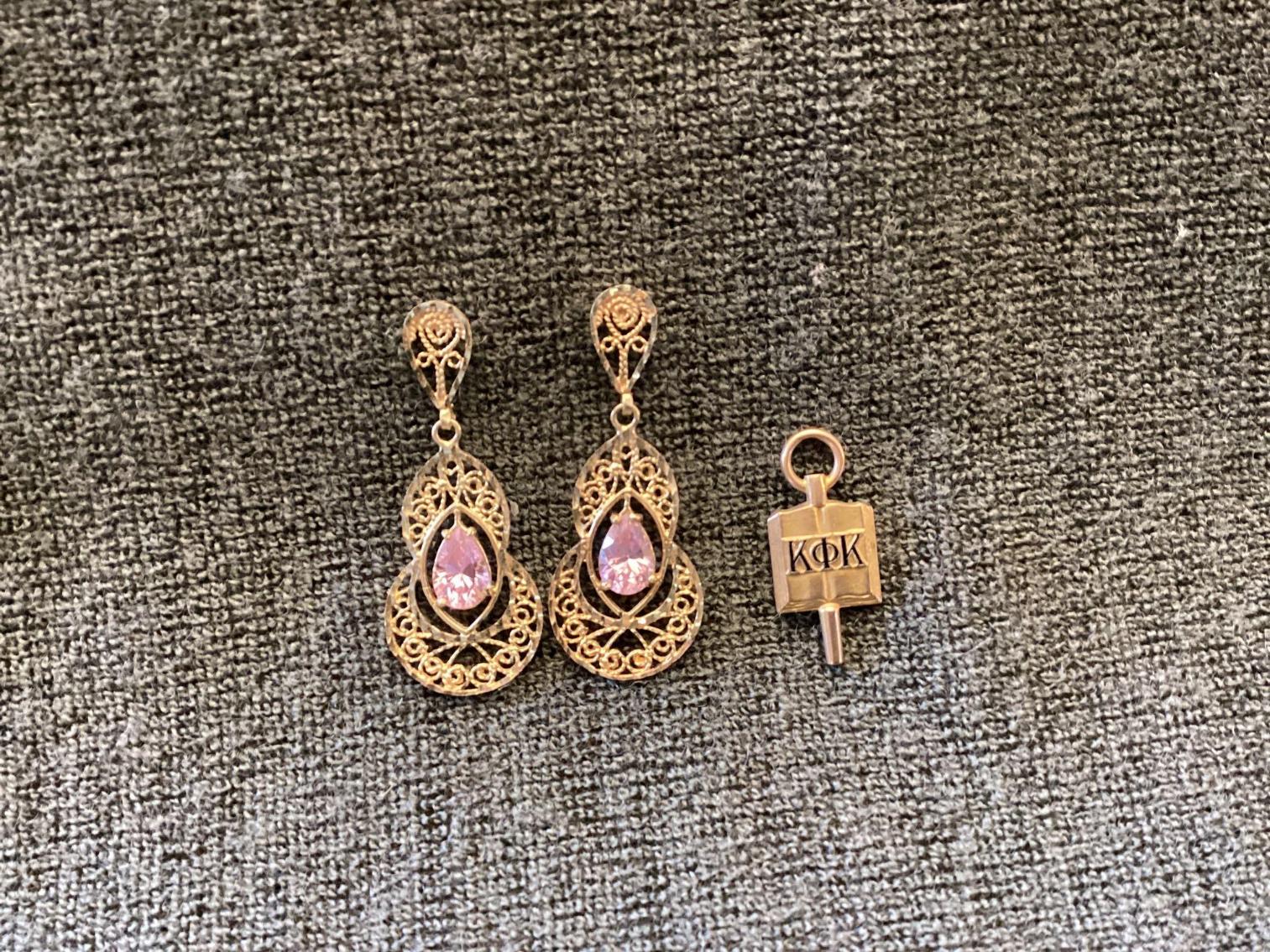 Image for 10 Kt Gold Earrings and Pendant