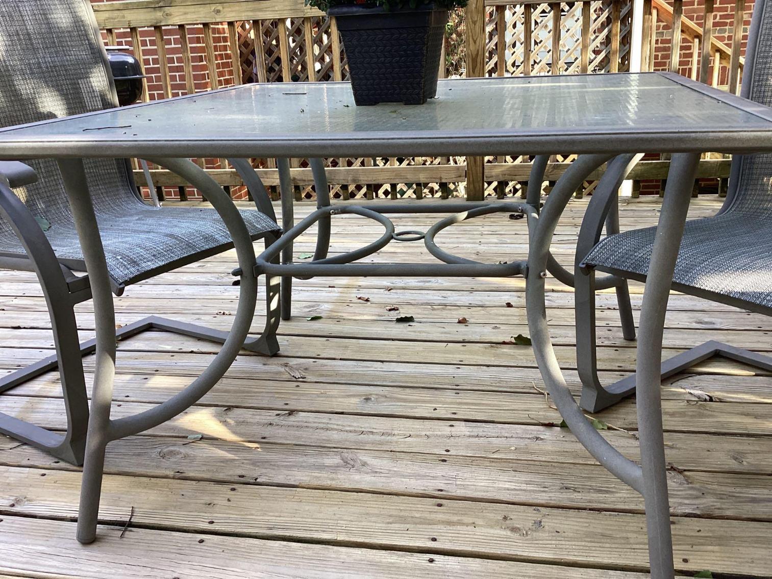 Image for Glass Patio Table with Two Chairs