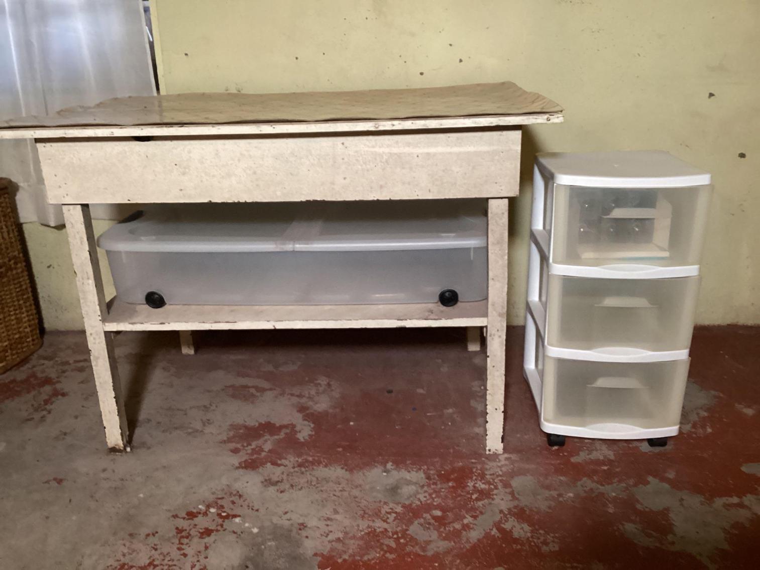 Image for Utility Table and Plastic Storage