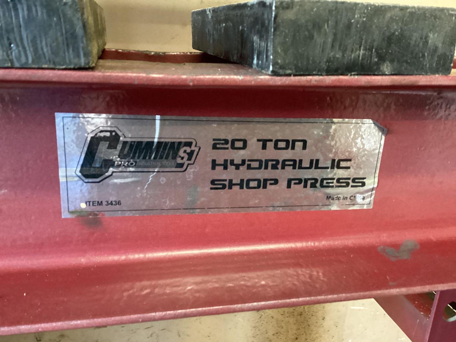 Image for Cummins 20 Ton Hydraulic Press