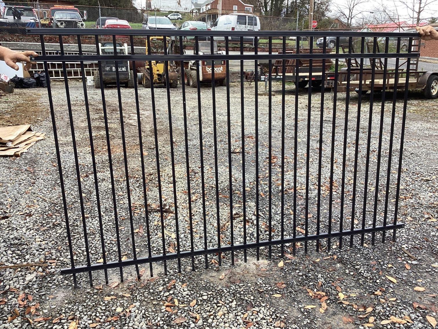 Image for 5’ Section of Three Rail Ornamental Iron Fence 
