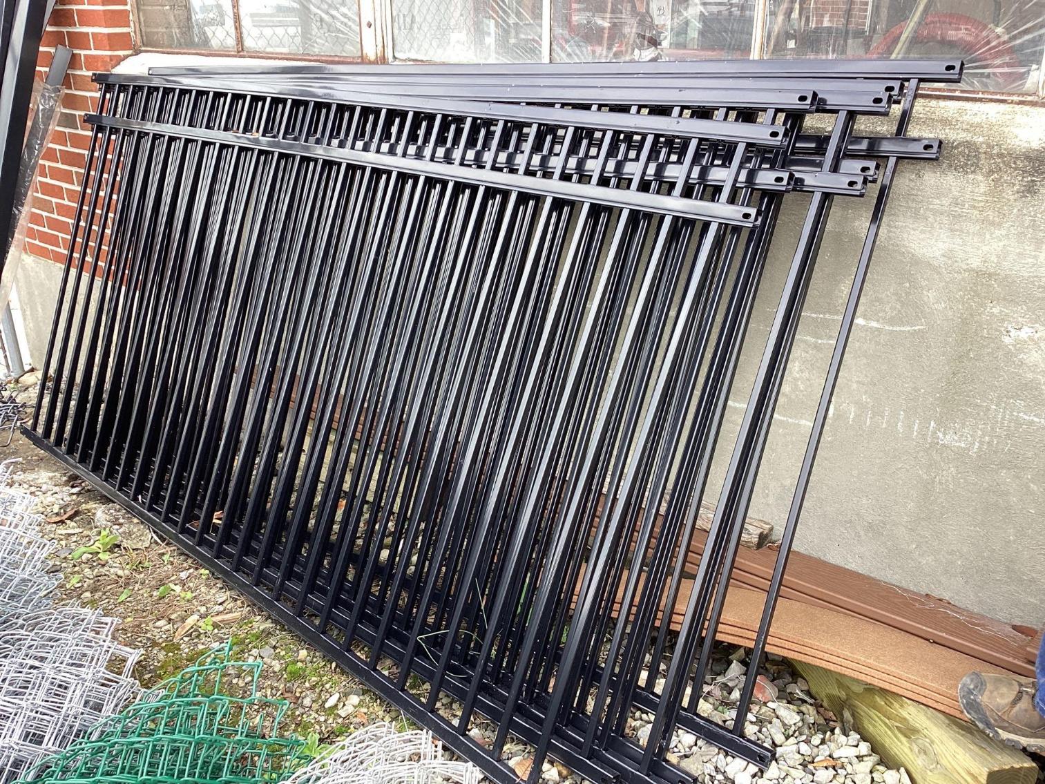 Image for 5 Panels of 4’ Three Rail Ornamental Iron Fence