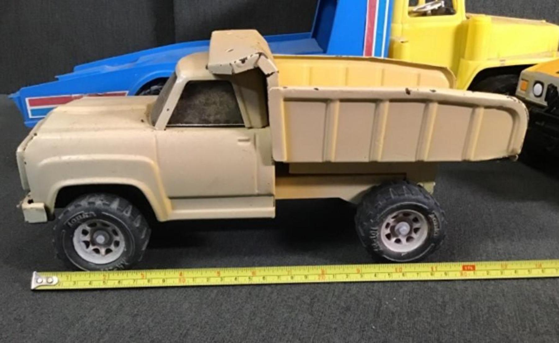 Image for Tonka Pressed Steel Dump Truck And Two Plastic Vehicles