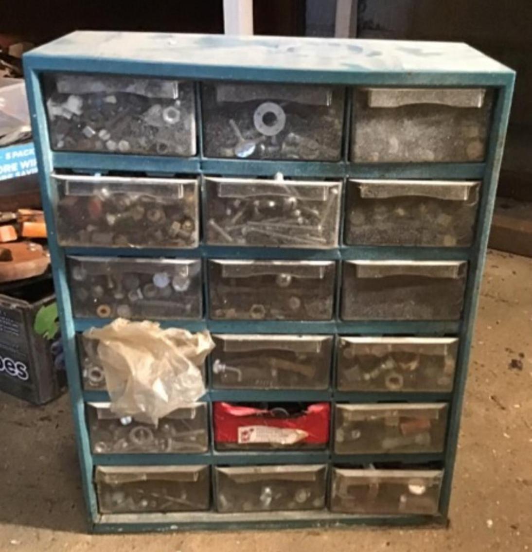 Image for Metal Cabinet Full Of Fasteners