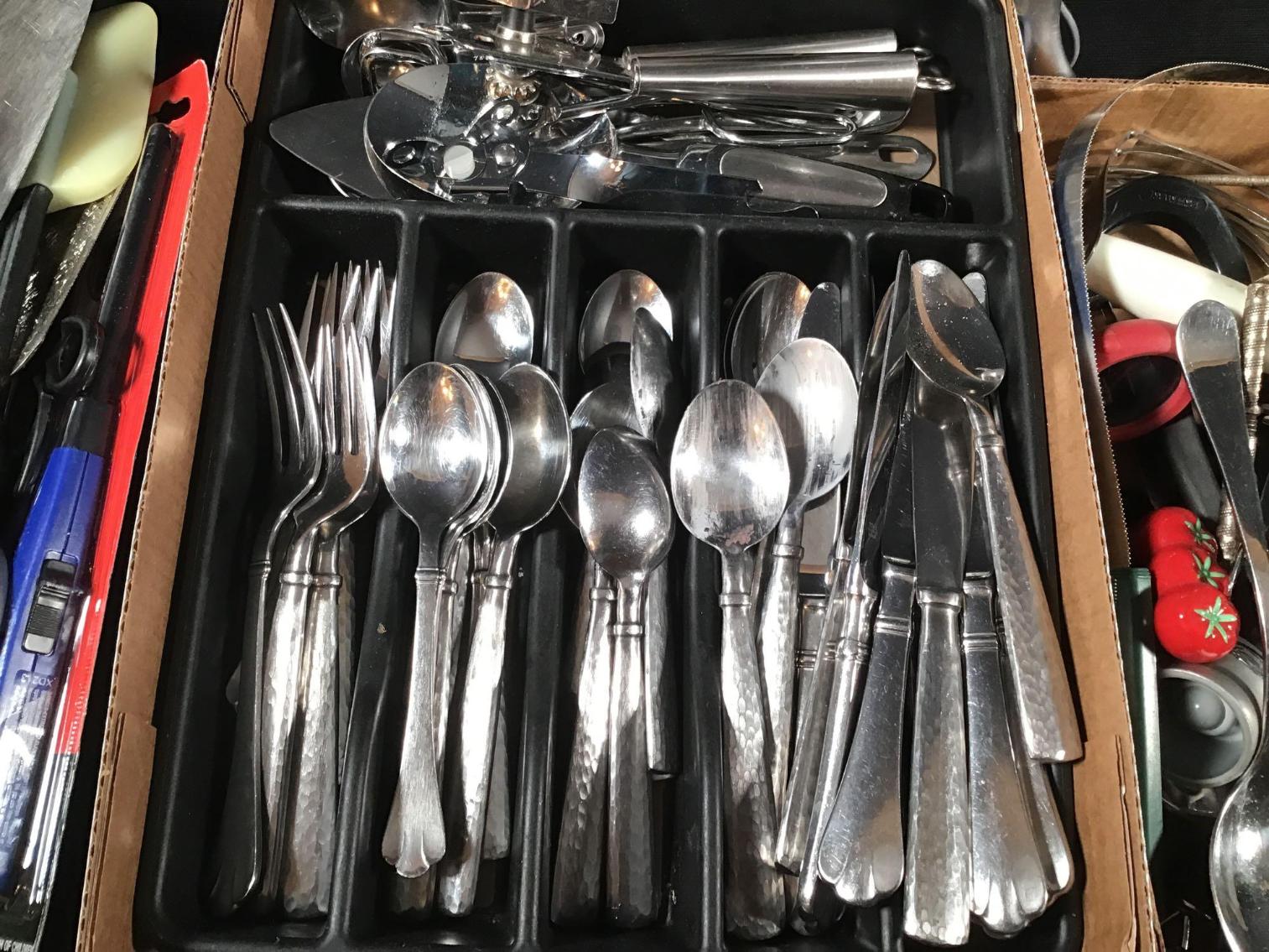 Image for Large Lot of Flatware and Kitchen Utensils