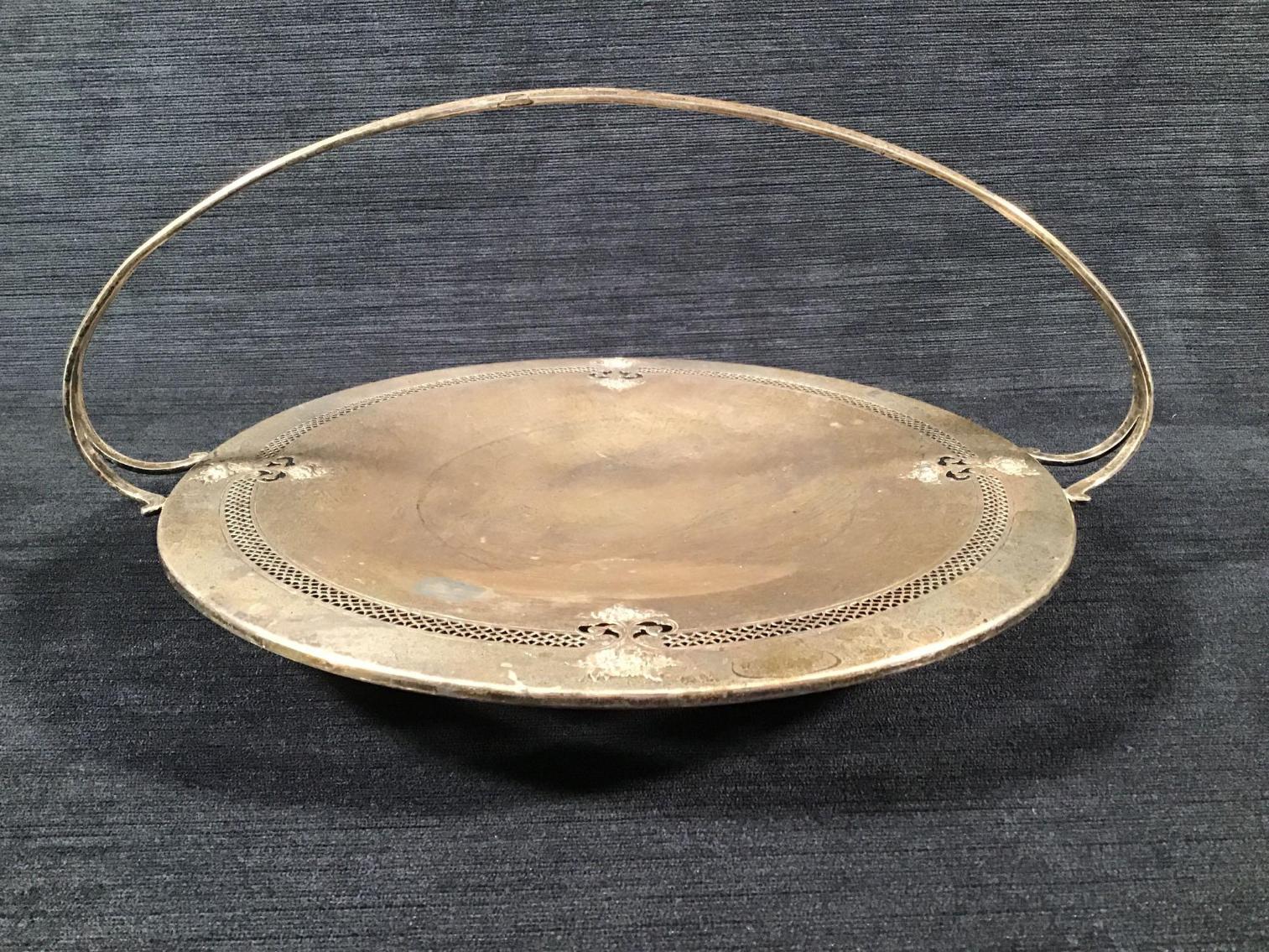 Image for Sterling Silver Hors d’oeuvres Plate with Handle 