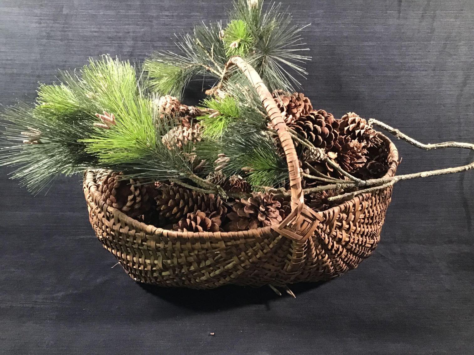 Image for Antique Basket with Pine Cones