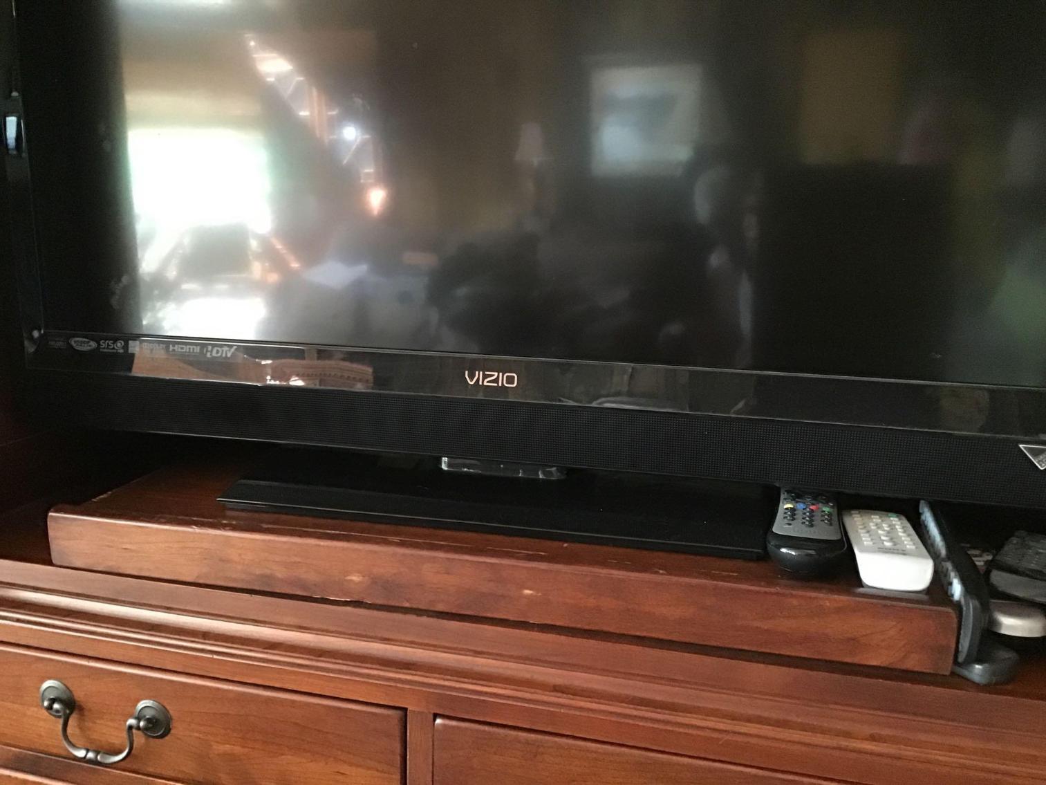 Image for Visio Flat Screen TV in Cherry Cabinet