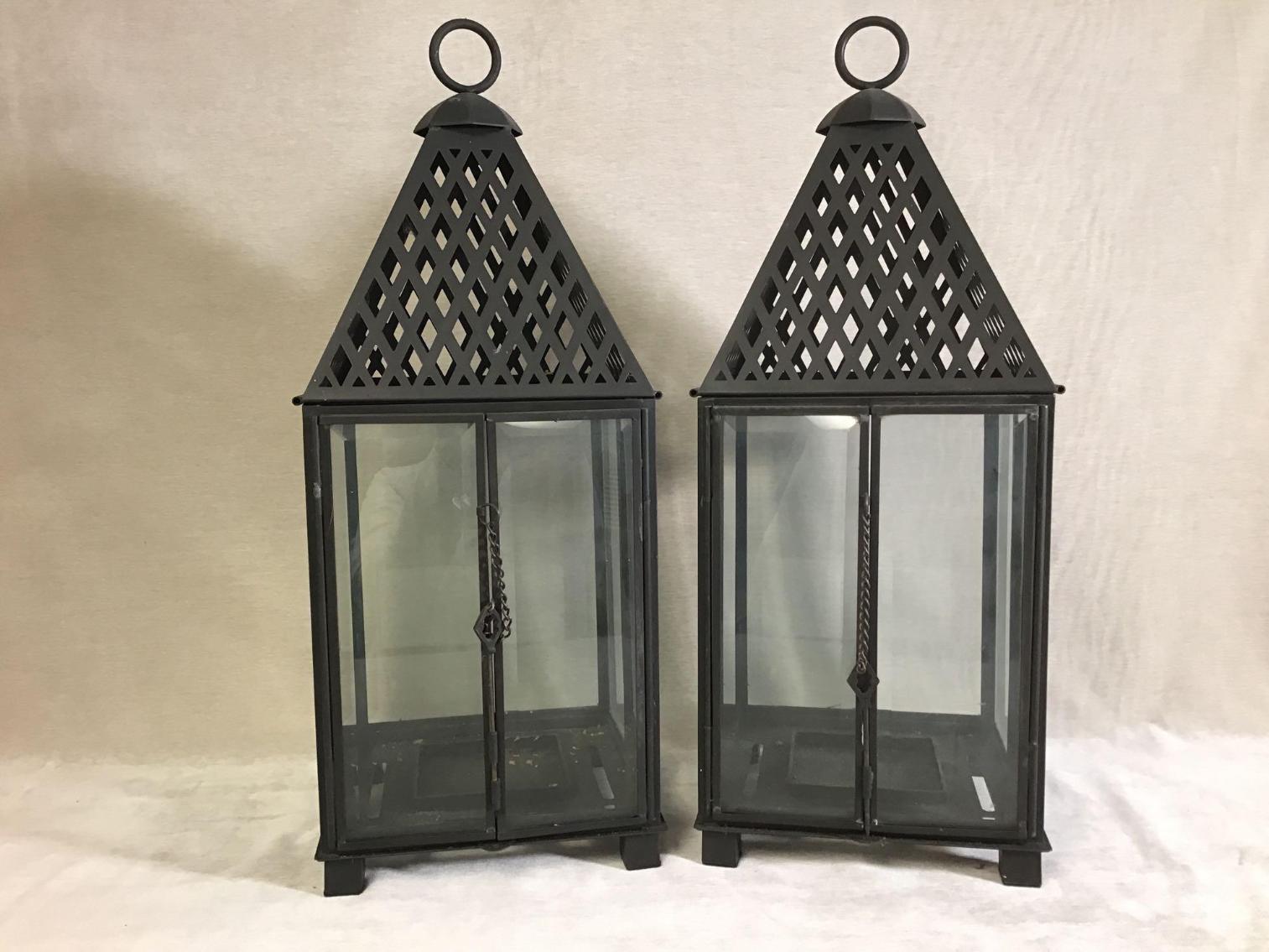 Image for Large Metal and Glass Lanterns