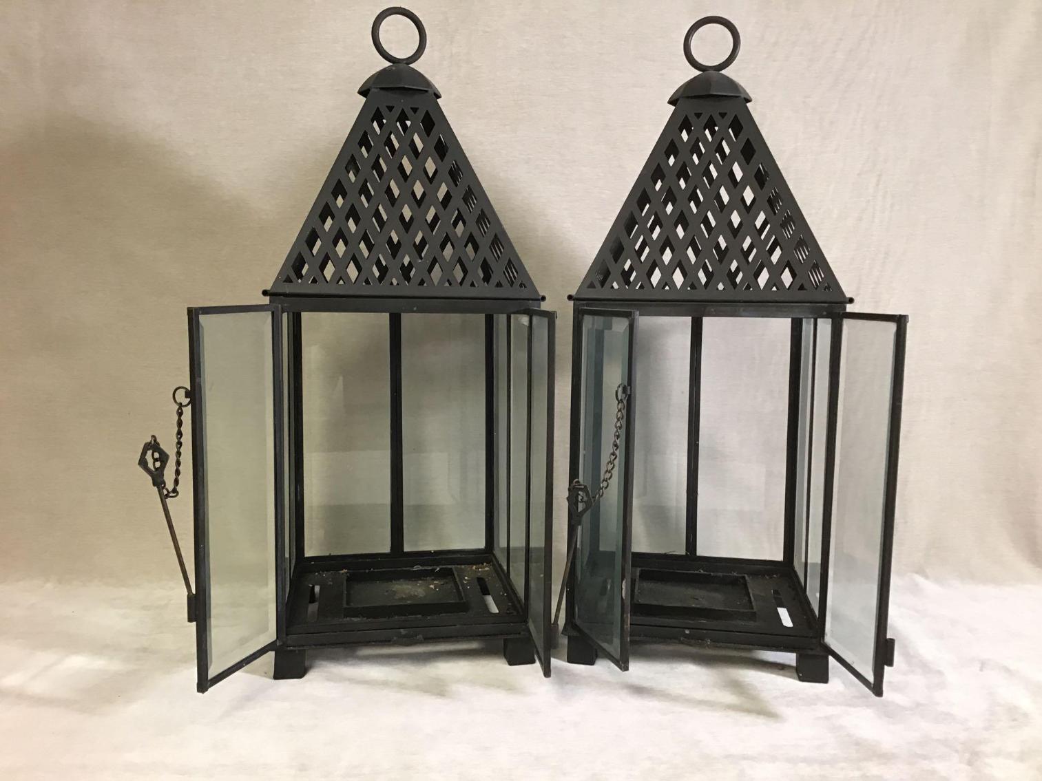 Image for Large Metal and Glass Lanterns