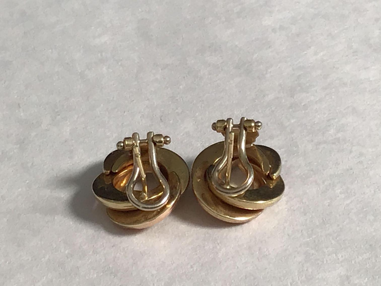 Image for 14 kt Tri Color Italian Gold Earrings 