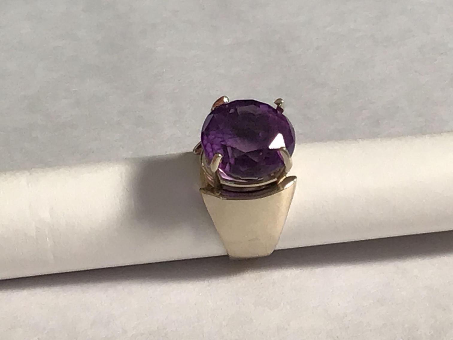 Image for 14 karat White Gold and Amethyst Ring