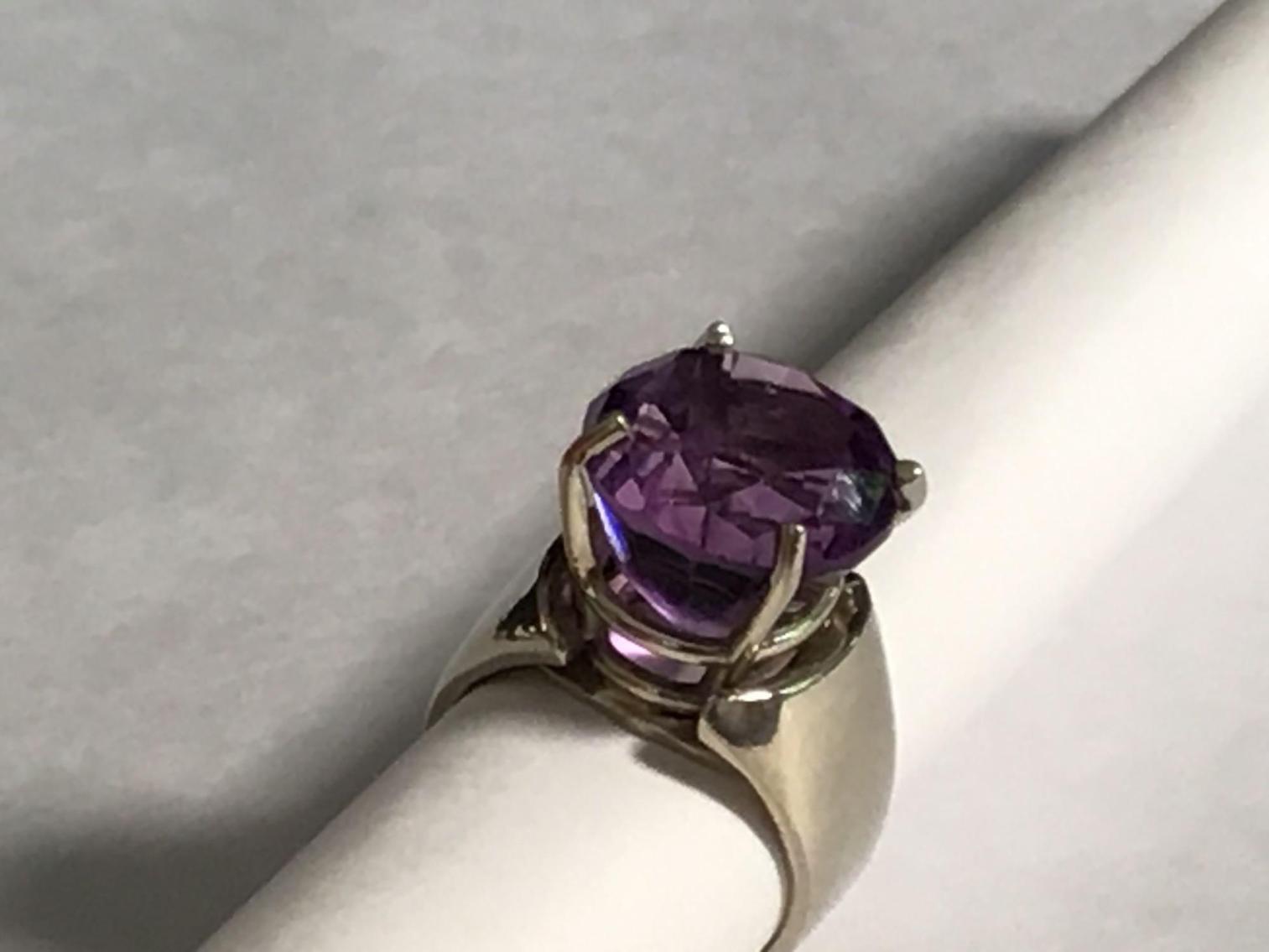 Image for 14 karat White Gold and Amethyst Ring
